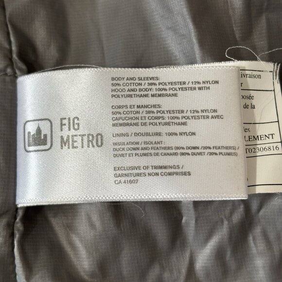 FIG Down Filled Womens Winter Long Jacket Oslo Parka Coat Beige Gray Hooded Snow - Picture 15 of 16